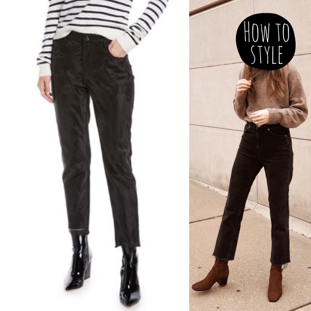 J Brand Ruby‎ High Rise Cigarette Jeans NWT 27 Evening Haze Black Crop Fray
